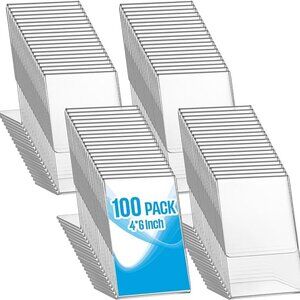 100 Pcs 4 x 6 Inch Acrylic Sign Holder Bulk Clear Plastic Picture Photo Frames